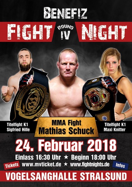 Party Flyer: Benefiz Fight Night - Round IV am 24.02.2018 in Stralsund